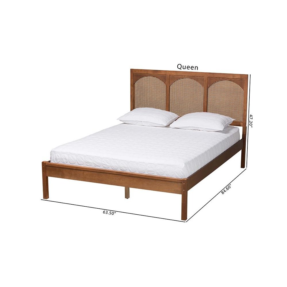 Rattan Queen Size Platform Bed