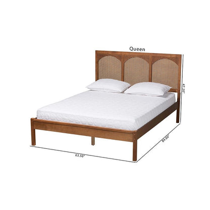 Rattan Queen Size Platform Bed