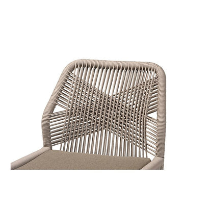 Jennifer Mid-Century Transitional Grey Woven Rope Mahogany Dining Side Chair