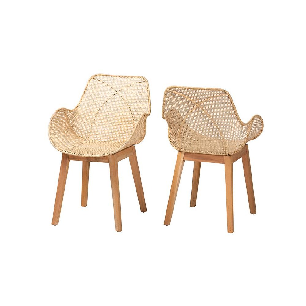 Rattan 2-Piece Dining Chair Set