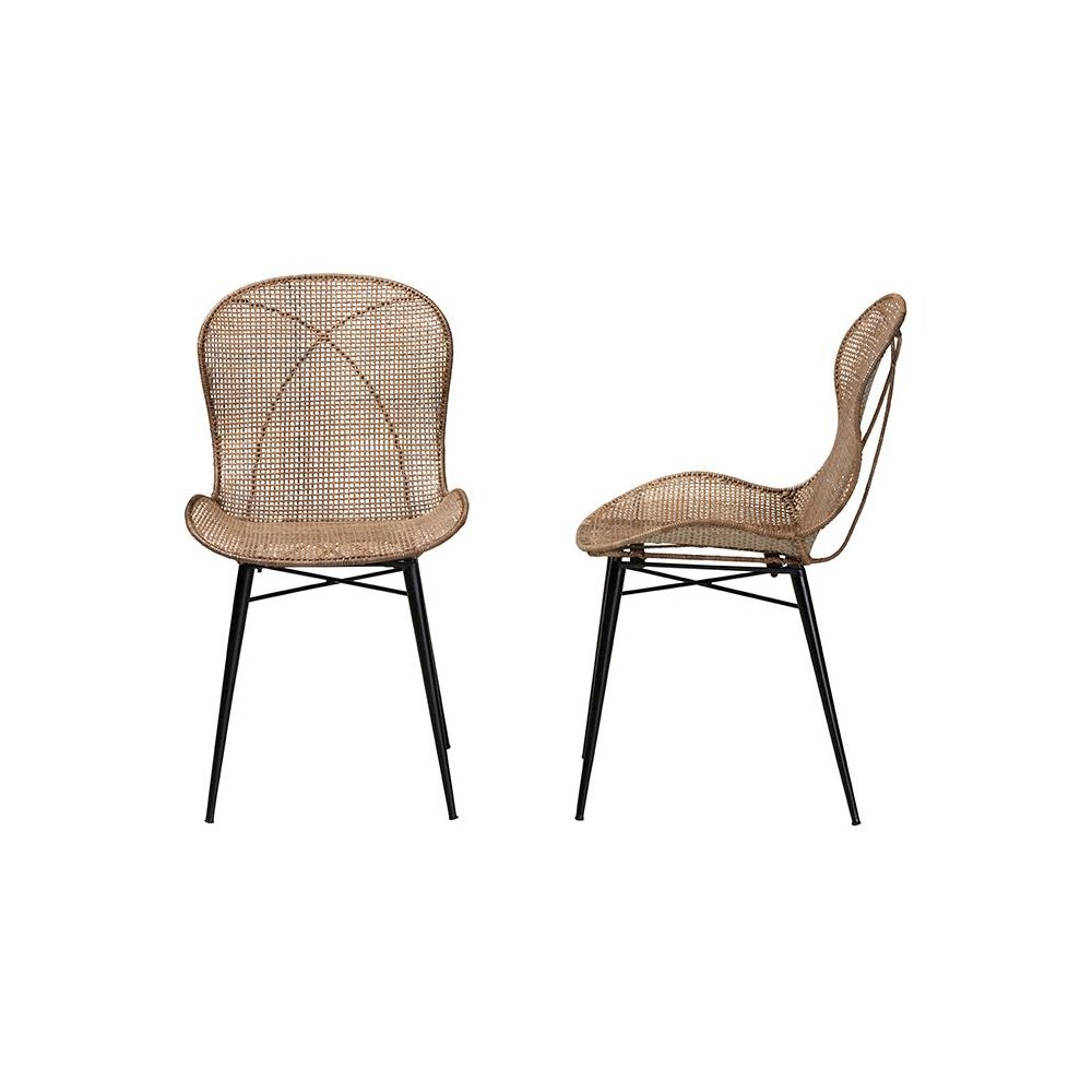 Black Metal 2-Piece Dining Chair Set
