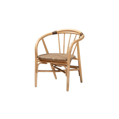 bali & pari Kyoto Modern Bohemian Natural Brown Rattan Dining Chair