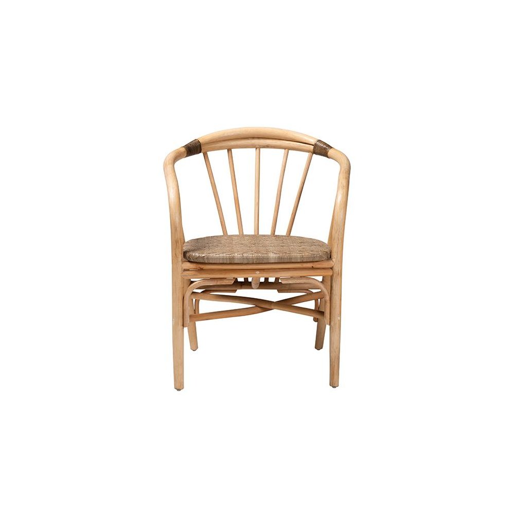 bali & pari Kyoto Modern Bohemian Natural Brown Rattan Dining Chair