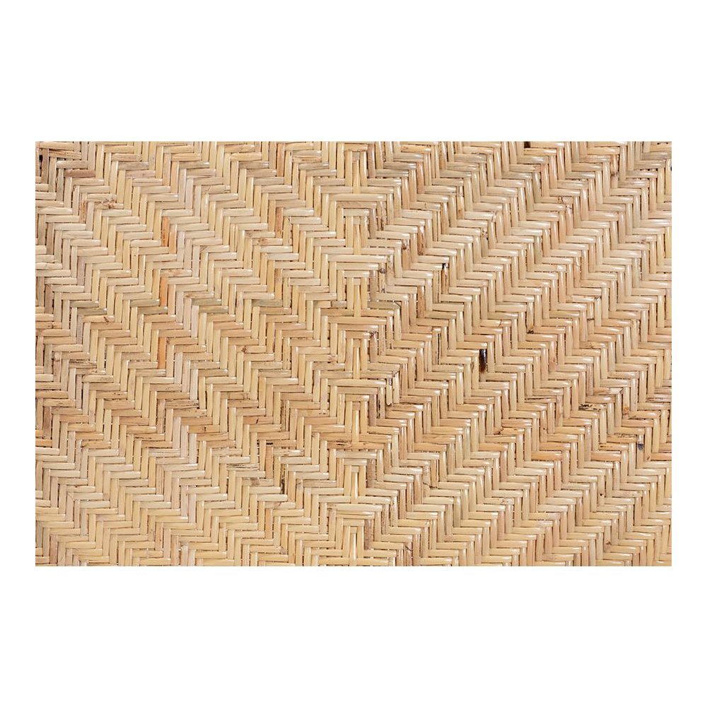 Natural Brown Finished Wood and Rattan Dining Chair