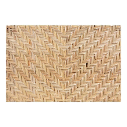 Natural Brown Finished Wood and Rattan Dining Chair