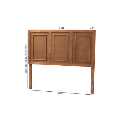 Giordano Classic and Traditional Ash Walnut Finished Wood Full Size Headboard