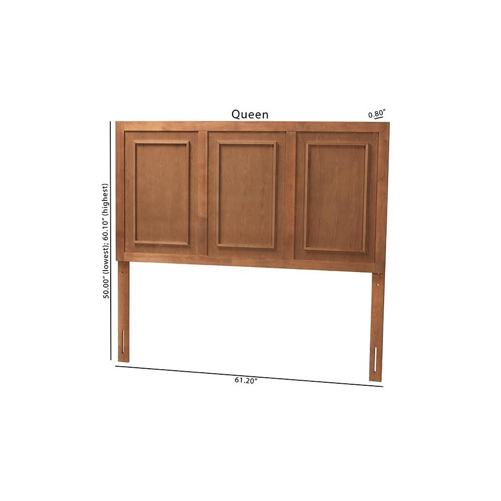 Giordano Classic and Traditional Ash Walnut Finished Wood Full Size Headboard