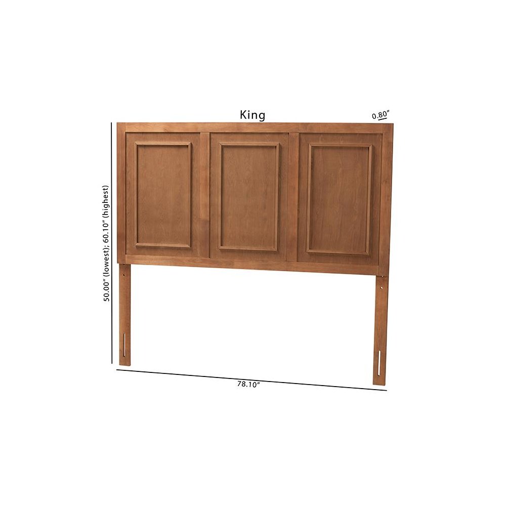 Giordano Classic and Traditional Ash Walnut Finished Wood Full Size Headboard