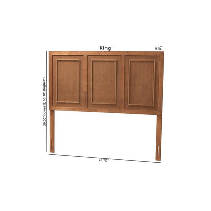 Giordano Classic and Traditional Ash Walnut Finished Wood Full Size Headboard