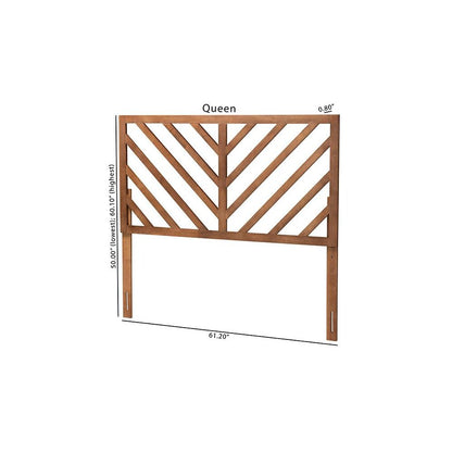 Belisma Modern and Contemporary Ash Walnut Finished Wood Queen Size Headboard