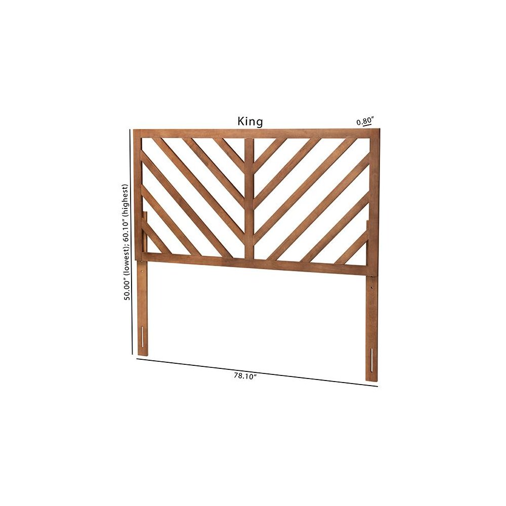 Belisma Modern and Contemporary Ash Walnut Finished Wood Queen Size Headboard