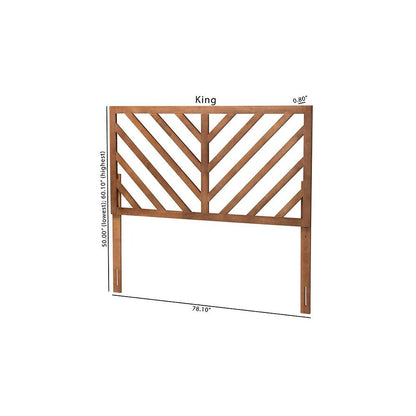 Belisma Modern and Contemporary Ash Walnut Finished Wood Queen Size Headboard