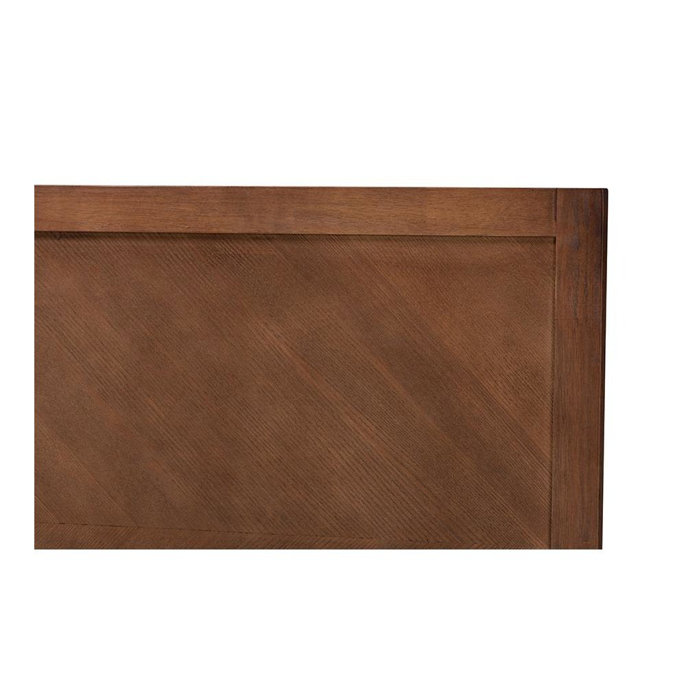 Terrian Classic and Traditional Ash Walnut Finished Wood Queen Size Headboard