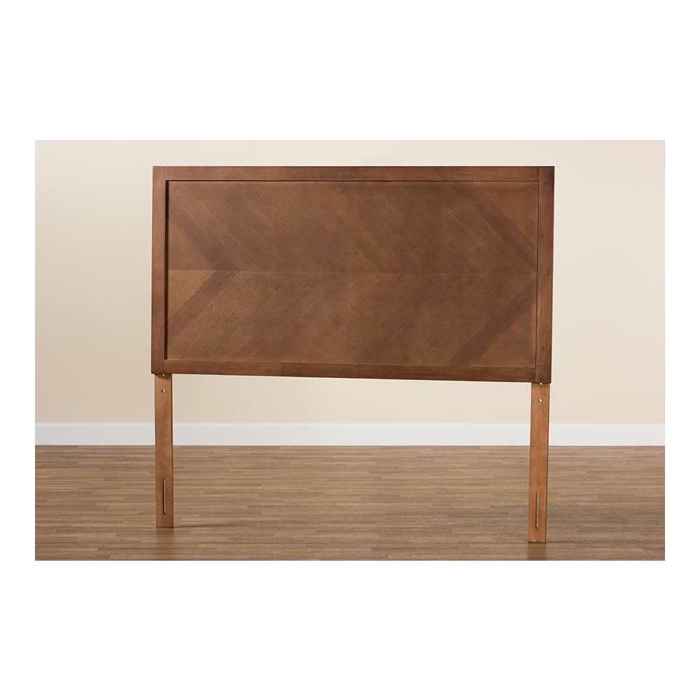 Terrian Classic and Traditional Ash Walnut Finished Wood Queen Size Headboard