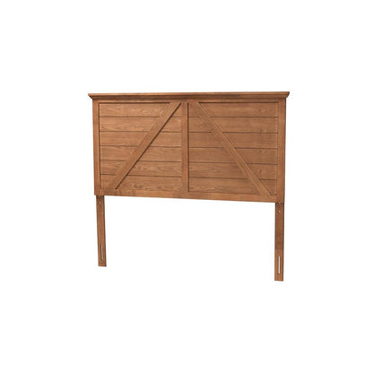 Yorick Classic and Traditional Ash Walnut Finished Wood Queen Size Headboard