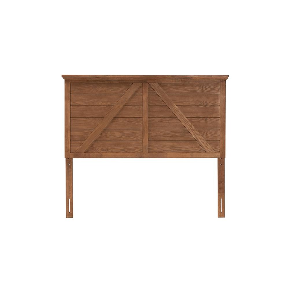Yorick Classic and Traditional Ash Walnut Finished Wood Queen Size Headboard