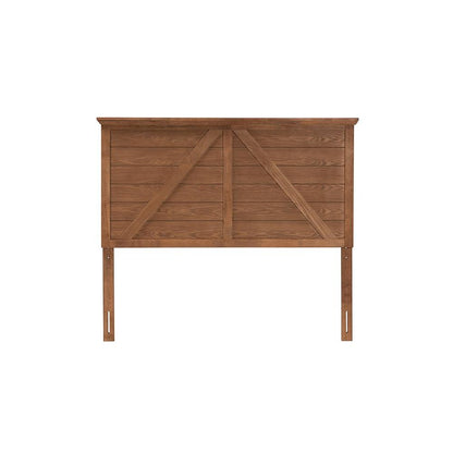 Yorick Classic and Traditional Ash Walnut Finished Wood Queen Size Headboard