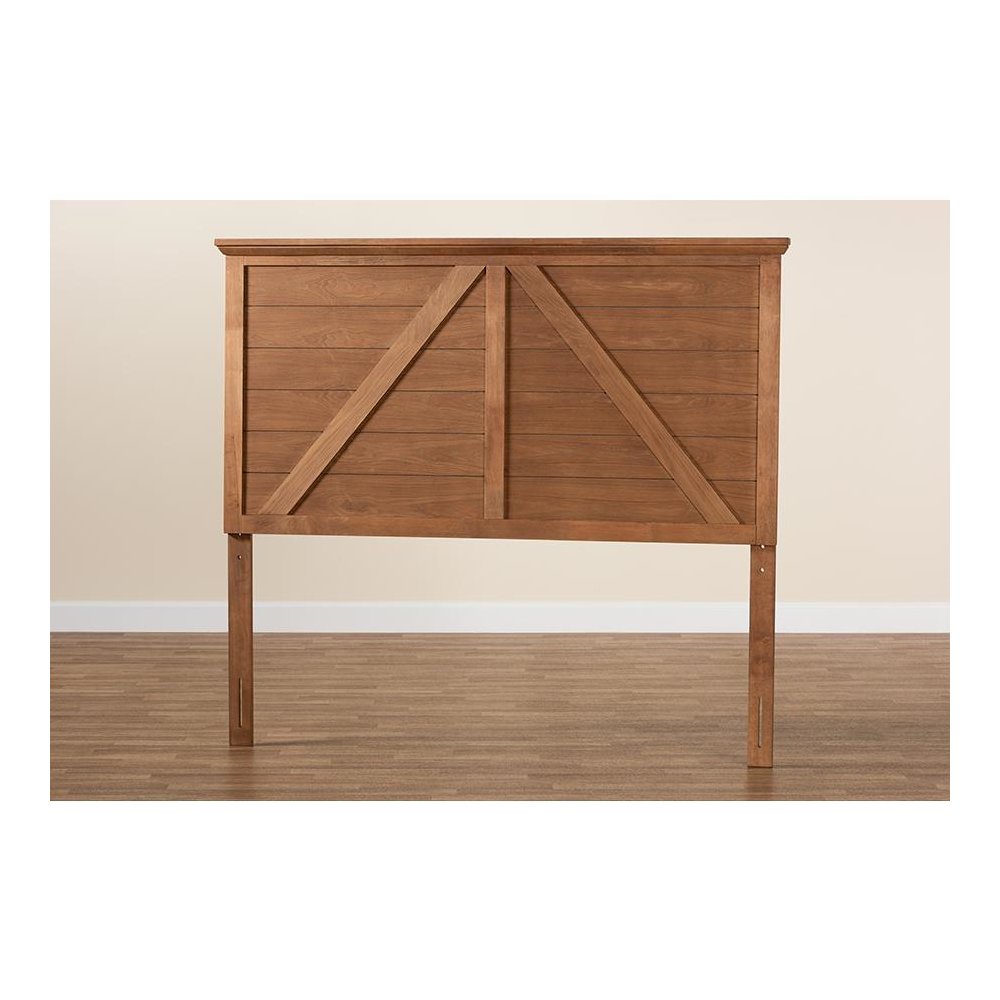 Yorick Classic and Traditional Ash Walnut Finished Wood Queen Size Headboard