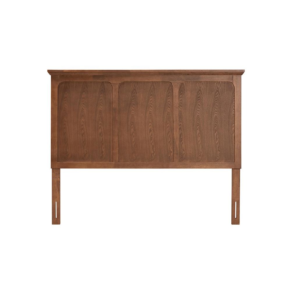Alarice Classic and Traditional Ash Walnut Finished Wood Queen Size Headboard