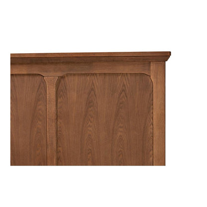 Alarice Classic and Traditional Ash Walnut Finished Wood Queen Size Headboard