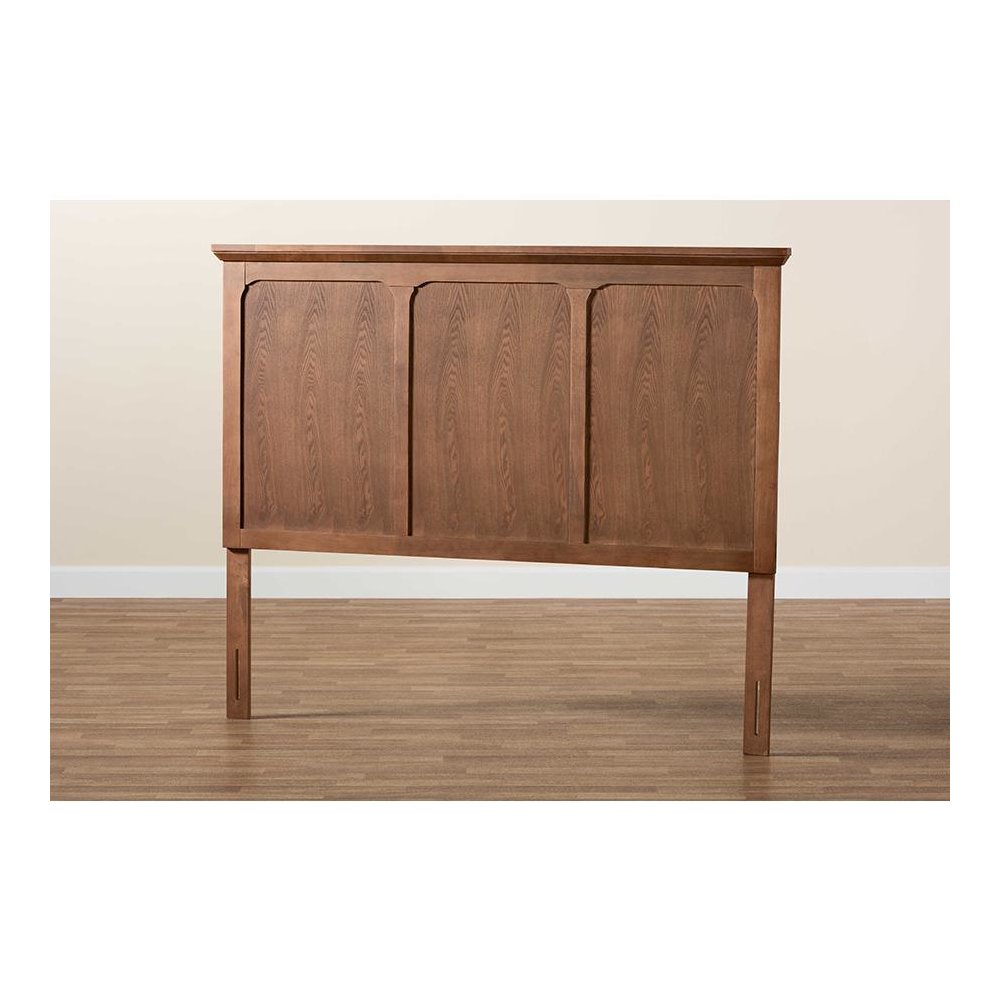 Alarice Classic and Traditional Ash Walnut Finished Wood Queen Size Headboard