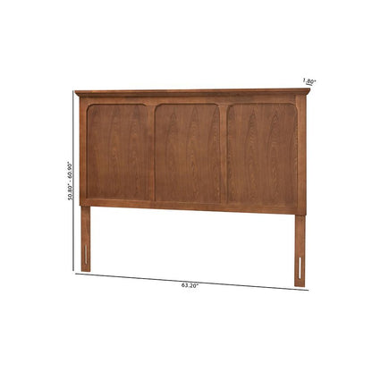 Alarice Classic and Traditional Ash Walnut Finished Wood Queen Size Headboard