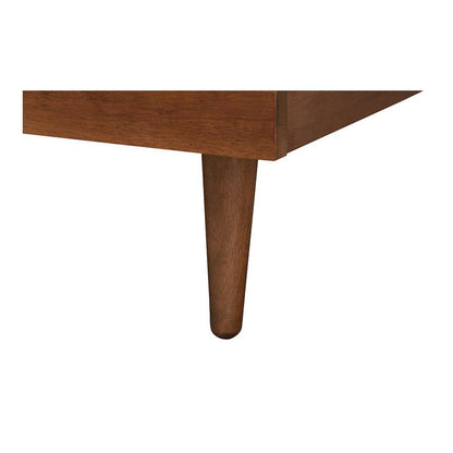 Walnut Finished Wood Queen Size Platform Storage Bed with Built-In Nightstands