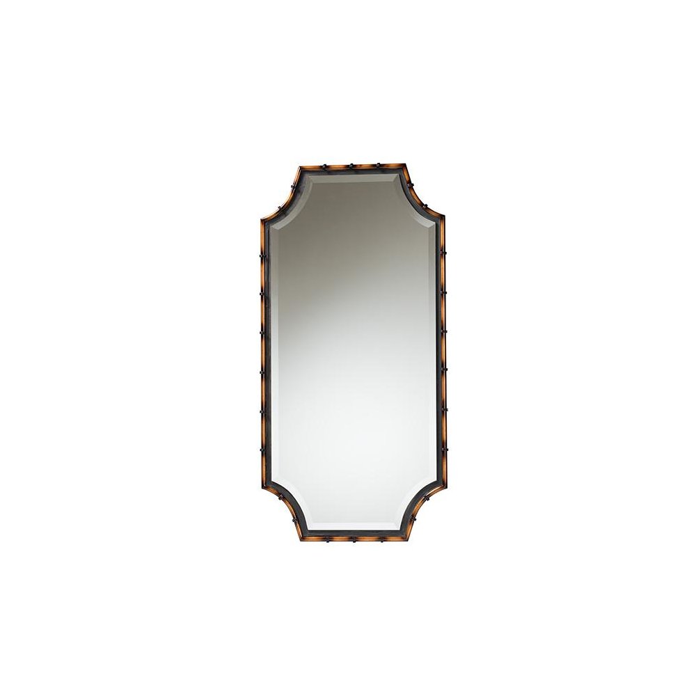 Black Finished Metal Accent Wall Mirror