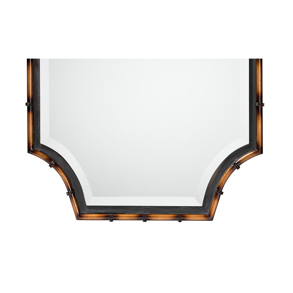 Black Finished Metal Accent Wall Mirror
