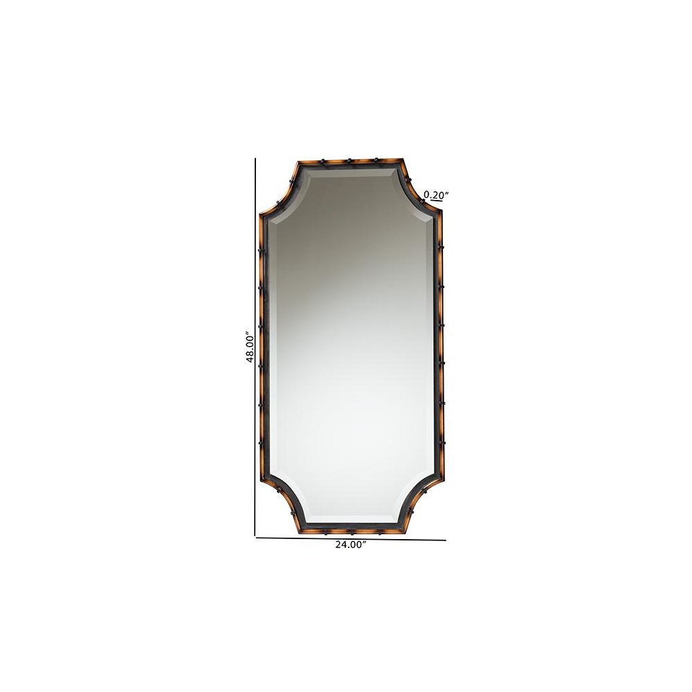 Black Finished Metal Accent Wall Mirror
