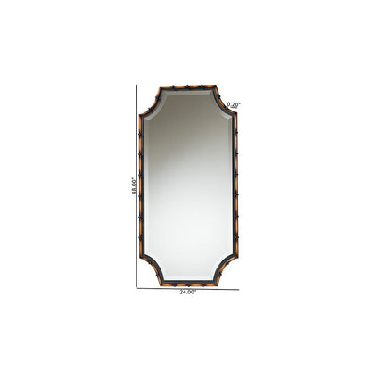 Black Finished Metal Accent Wall Mirror
