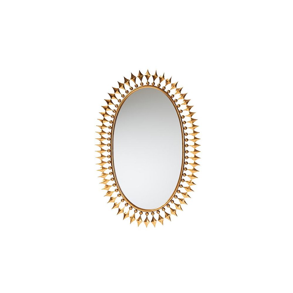 Rogier Modern Glam and Luxe Antique Goldleaf Metal Accent Wall Mirror