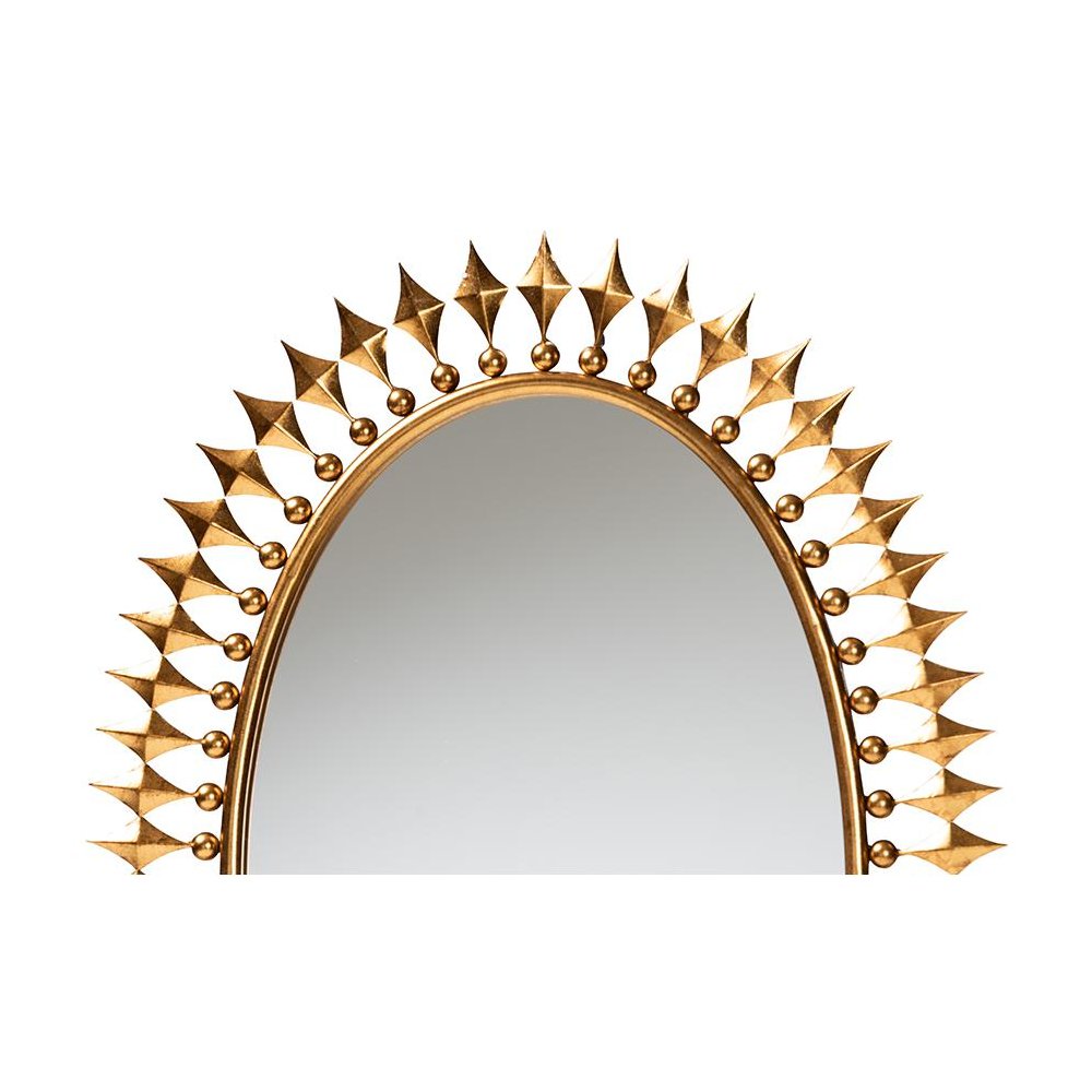 Rogier Modern Glam and Luxe Antique Goldleaf Metal Accent Wall Mirror