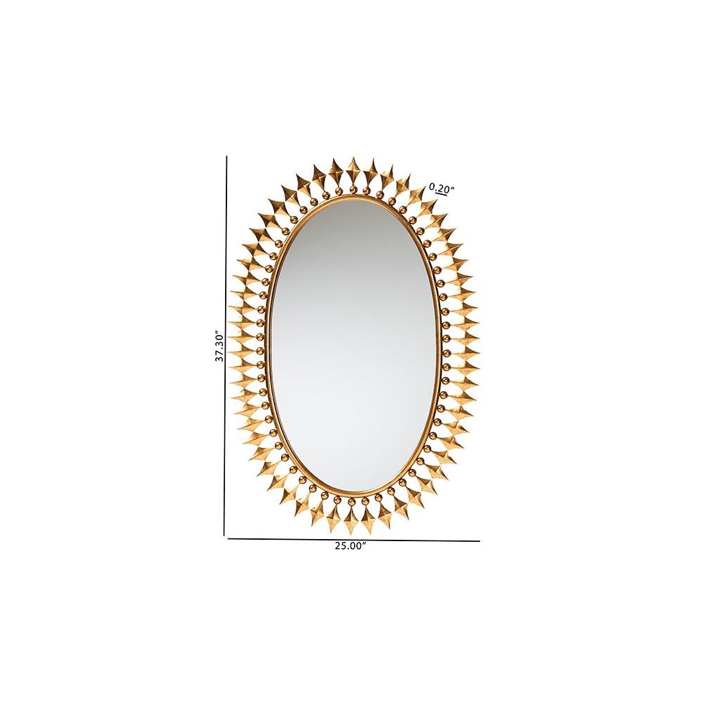 Rogier Modern Glam and Luxe Antique Goldleaf Metal Accent Wall Mirror