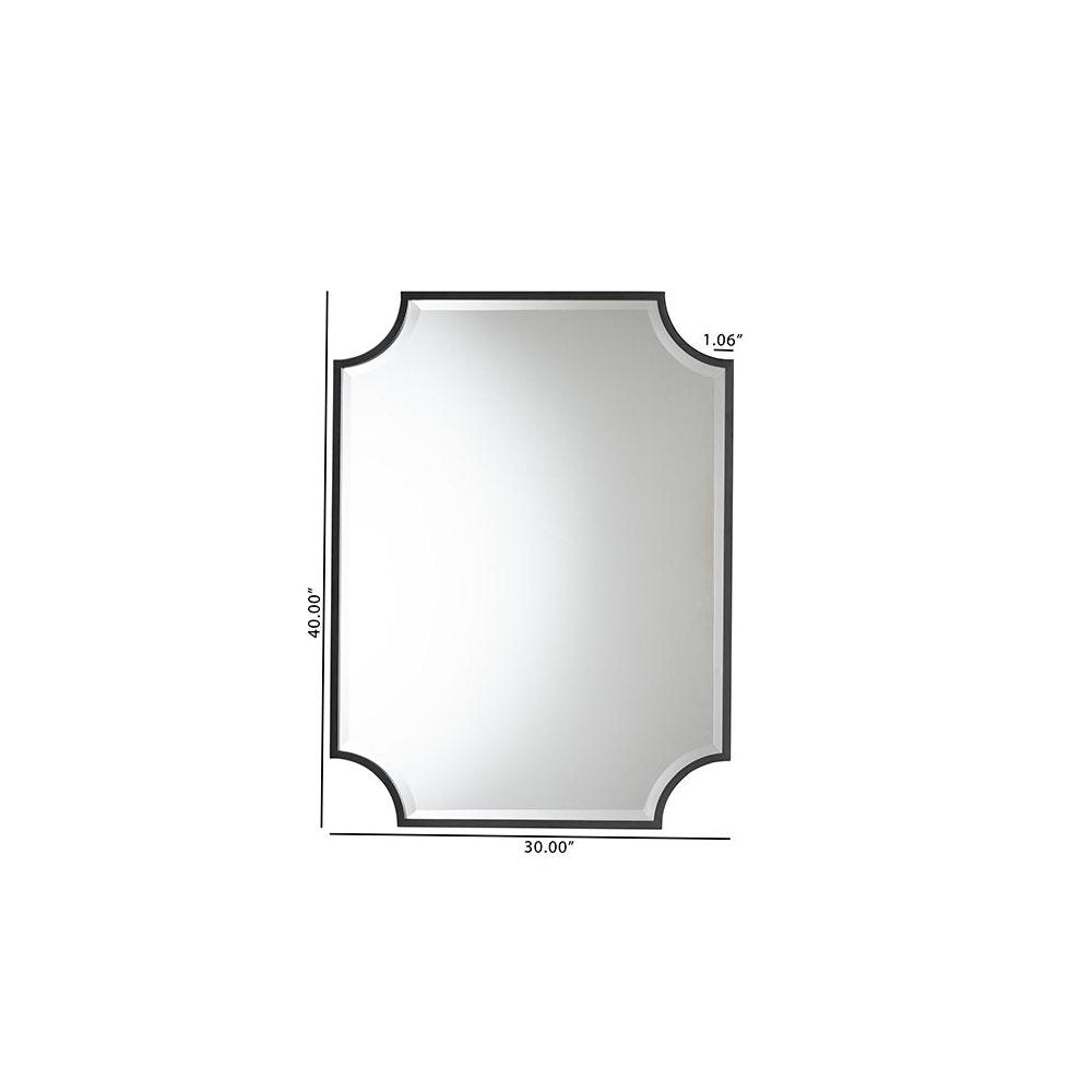 Baxton Studio Parcenet Modern Black Finished Metal Accent Wall Mirror