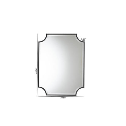 Baxton Studio Parcenet Modern Black Finished Metal Accent Wall Mirror