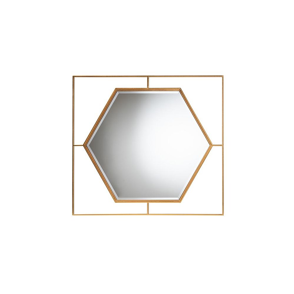 Gates Modern Glam and Luxe Antique Goldleaf Metal Accent Wall Mirror