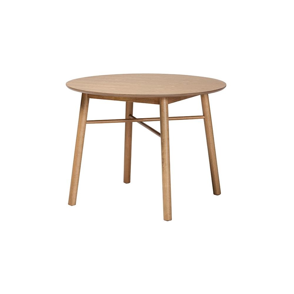 Denmark Mid-Century Modern French Oak Brown Finished Rubberwood Dining Table