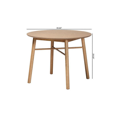 Denmark Mid-Century Modern French Oak Brown Finished Rubberwood Dining Table