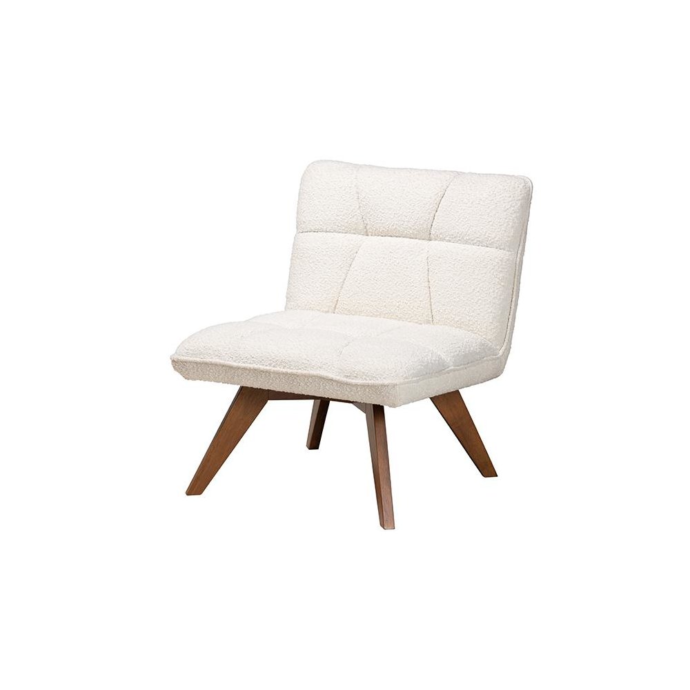 Walnut Brown Finished Rubberwood Accent Chair