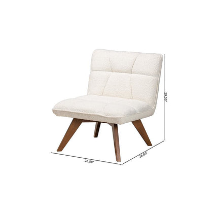 Walnut Brown Finished Rubberwood Accent Chair