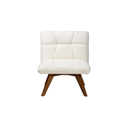 Walnut Brown Finished Rubberwood Accent Chair