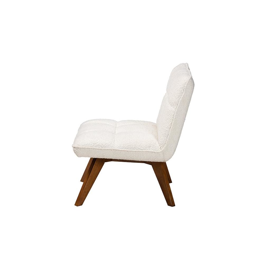 Walnut Brown Finished Rubberwood Accent Chair
