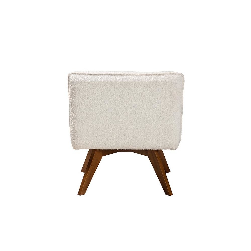 Walnut Brown Finished Rubberwood Accent Chair