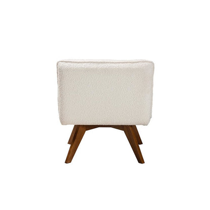 Walnut Brown Finished Rubberwood Accent Chair