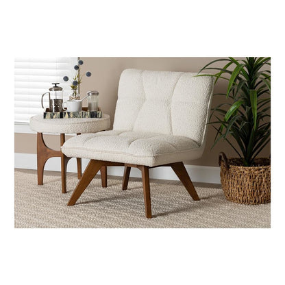 Walnut Brown Finished Rubberwood Accent Chair