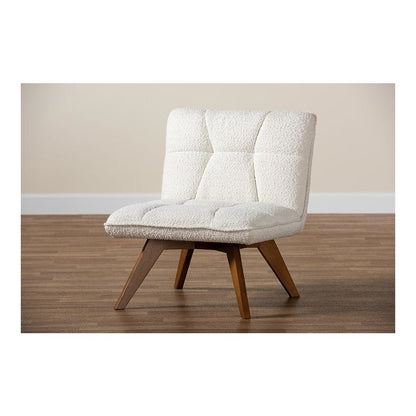 Walnut Brown Finished Rubberwood Accent Chair