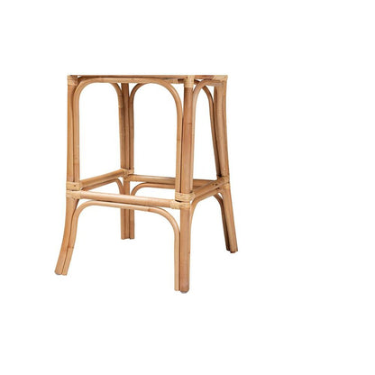 bali & pari Adrena Modern Bohemian Natural Brown Rattan Bar Stool