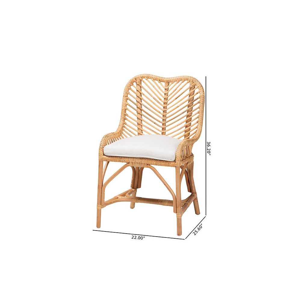 bali & pari Arween Modern Bohemian Natural Brown Rattan Dining Chair