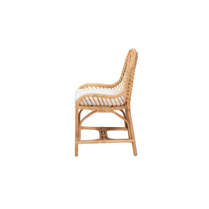 bali & pari Arween Modern Bohemian Natural Brown Rattan Dining Chair